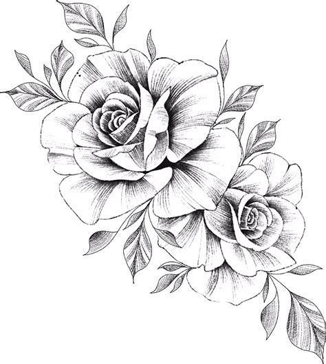 Rose Line Drawing Tattoo